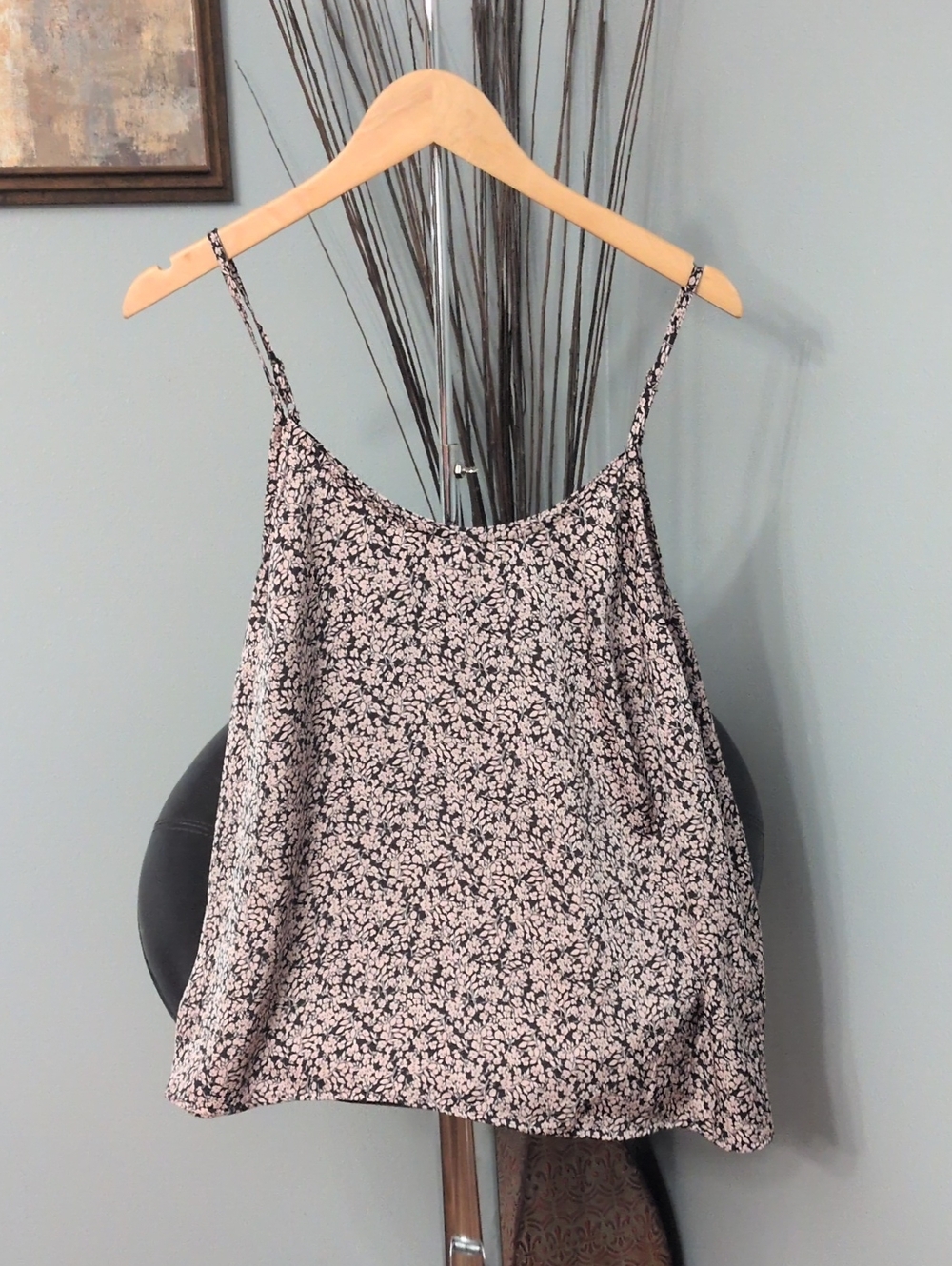 Nordstrom Rack Floral Spaghetti-Strap Cami in Pink and Black